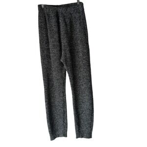 Arielle Vintage 80s Knit Lounge Pants Women's Gray Speckled Ribbed Warm Bottoms